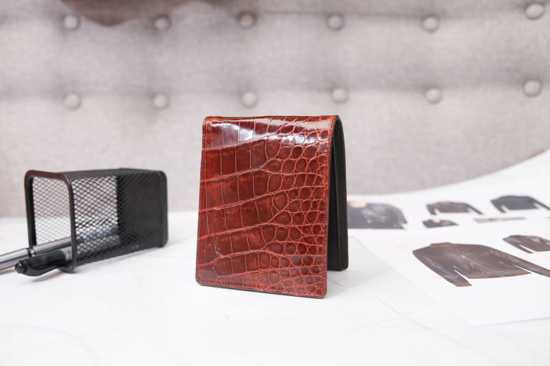 Ví da cá sấu da bụng 1 mặt - Leather Wallet Crocodile S2021 - Mã S93A - dáng ngang