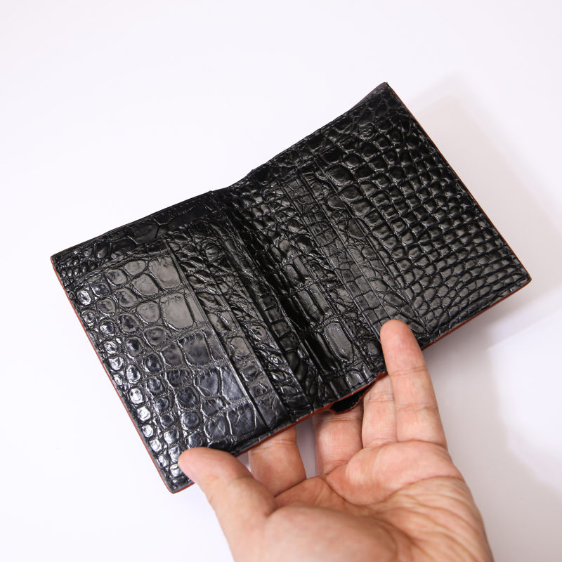 Ví da cá sấu Thái da bụng phối da - 1 mặt Leather Wallet Crocodile S2022 - S94B