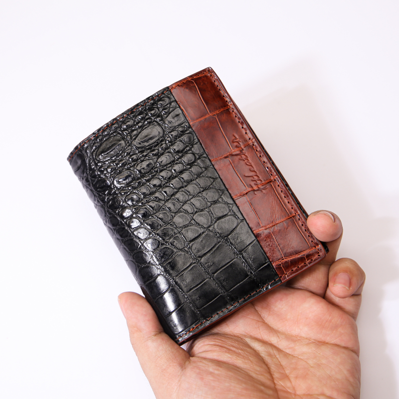 Ví da cá sấu Thái da bụng phối da - 1 mặt Leather Wallet Crocodile S2022 - S94B