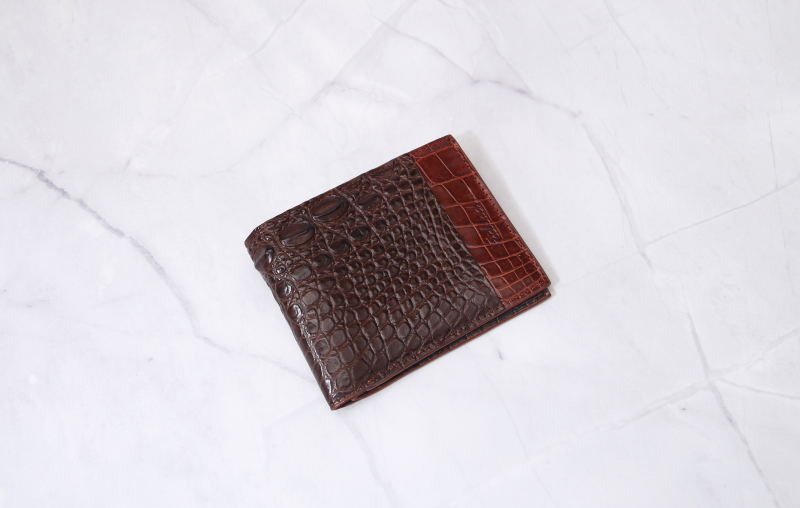 Ví da cá sấu Thái da bụng phối da - 1 mặt Leather Wallet Crocodile S2022 - S94A