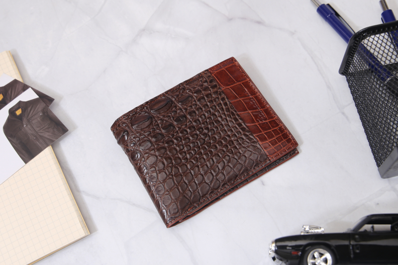 Ví da cá sấu Thái da bụng phối da - 1 mặt Leather Wallet Crocodile S2022 - S94A