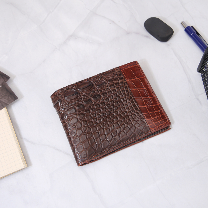 Ví da cá sấu Thái da bụng phối da - 1 mặt Leather Wallet Crocodile S2022 - S94A