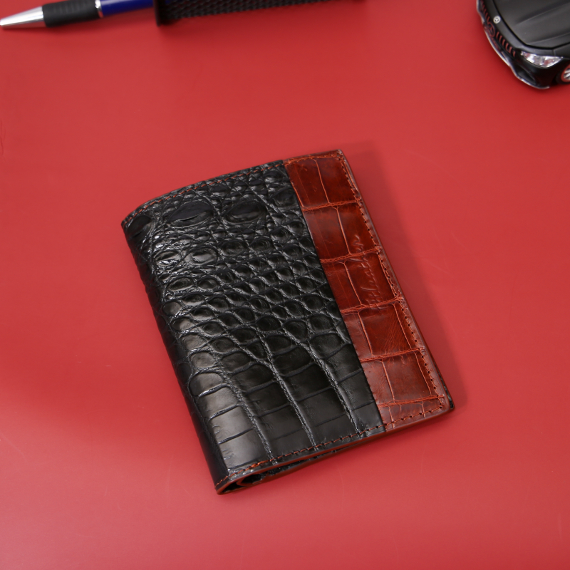 Ví da cá sấu Thái da bụng phối da - 1 mặt Leather Wallet Crocodile S2022 - S94B