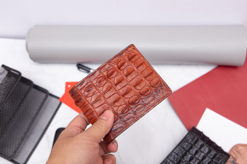 Ví da cá sấu Thái da lưng 1 mặt - Leather Wallet Crocodile S2021 - Mã S92A - Dáng ngang