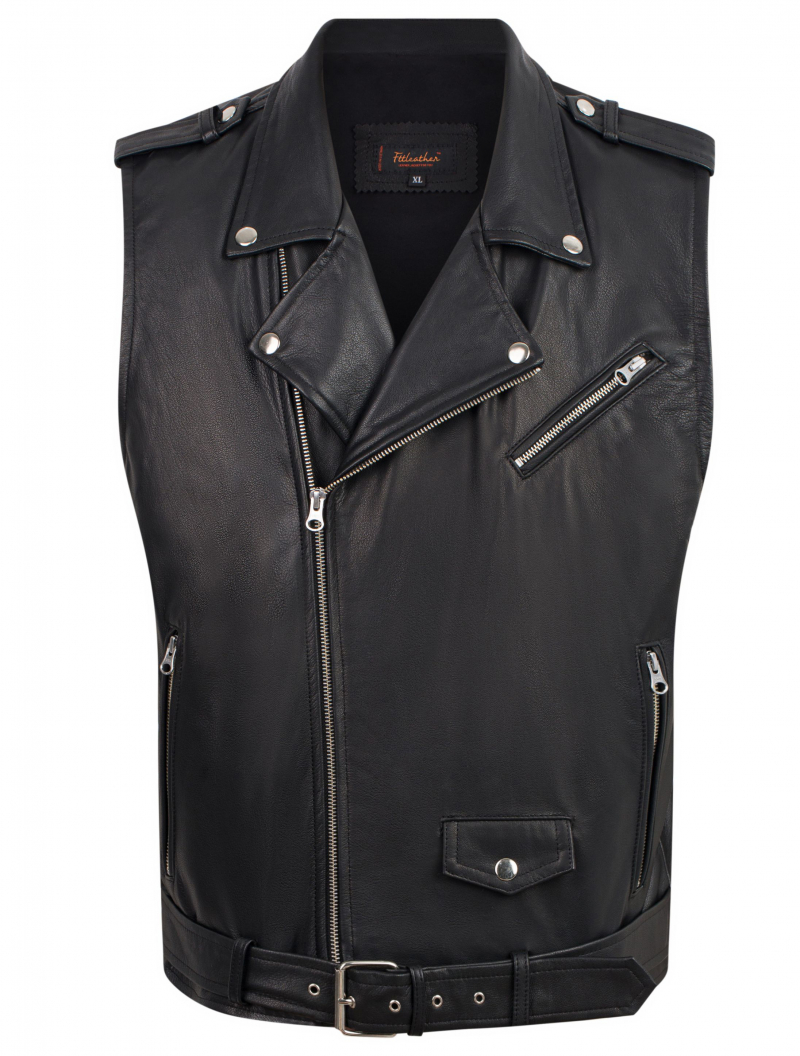 [AD-S2022] Áo da Biker Jacket không tay Gilet - Mã: AD702D