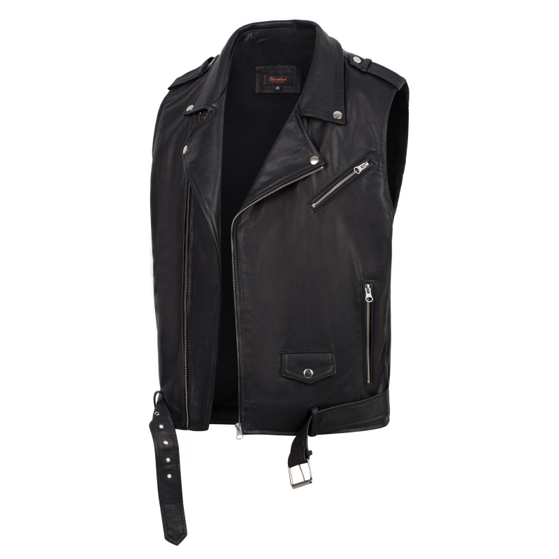 [AD-S2022] Áo da Biker Jacket không tay Gilet - Mã: AD702D