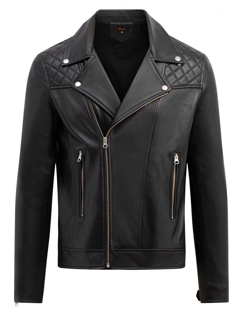 [AD-S2023] Áo da biker Jacket trần bông quả trám vai