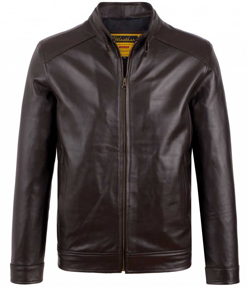 AD-B2021] ÁO DA BÒ RACER JACKET BASIC - AD202B41 - MÀU NÂU CAFE