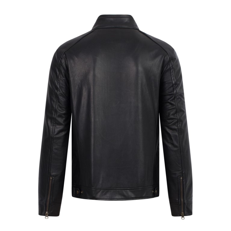 (AD-B2022) Áo da Racer Jacket da bò Racer gân dọc thân - Mã: AD203B40 