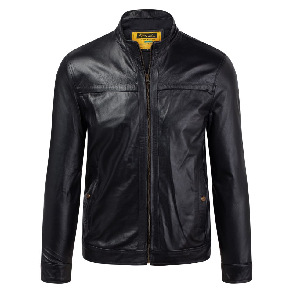 (AD-B2021) Áo da Racer Jacket có đường line trước ngực - Mã AD204B40