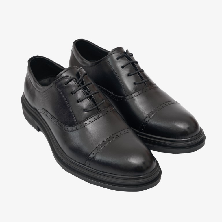 [S2024] Giày da nam Oxford Half Brogue Captoe đế tăng chiều cao ẩn